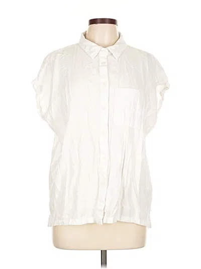 Pre-owned Orvis Short Sleeve Blouse In White