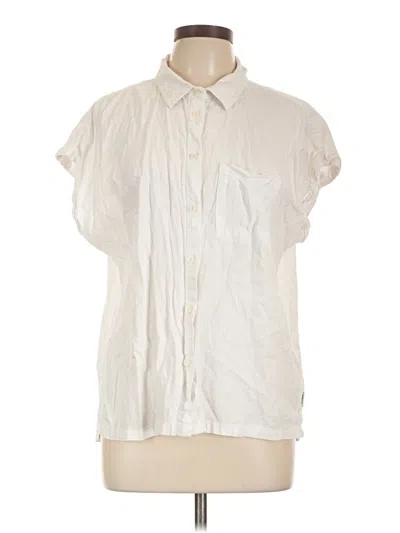 Pre-owned Orvis Short Sleeve Blouse In White