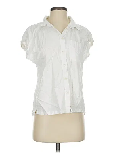Pre-owned Orvis Short Sleeve Blouse In White