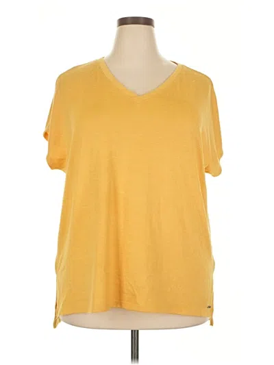 Pre-owned Orvis Short Sleeve Blouse In Yellow
