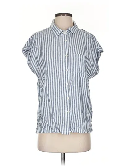 Pre-owned Orvis Short Sleeve Button Down Shirt In Blue