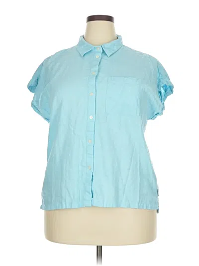 Pre-owned Orvis Short Sleeve Button Down Shirt In Blue
