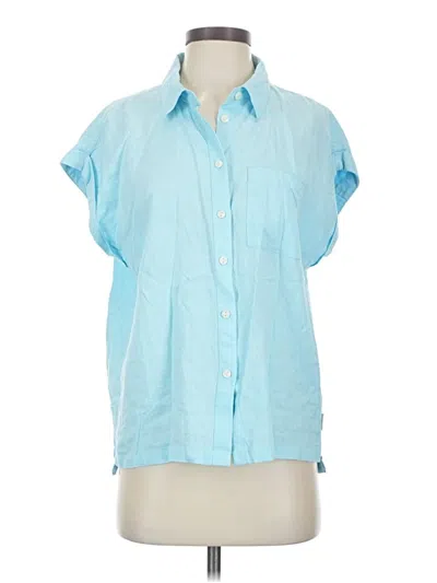 Pre-owned Orvis Short Sleeve Button Down Shirt In Blue