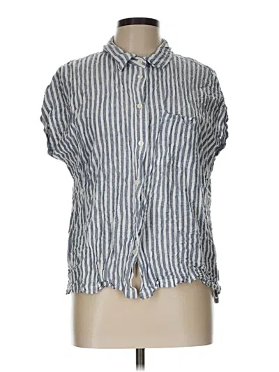 Pre-owned Orvis Short Sleeve Button Down Shirt In Blue