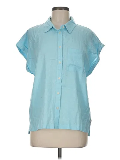 Pre-owned Orvis Short Sleeve Button Down Shirt In Blue