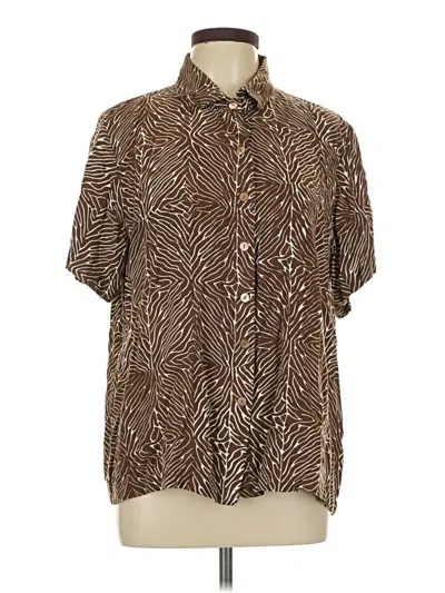 Pre-owned Orvis Short Sleeve Polo Shirt In Brown