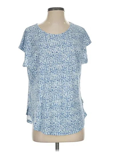 Pre-owned Orvis Short Sleeve Top Blue Square Neckline Tops