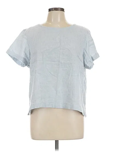 Pre-owned Orvis Short Sleeve Top Blue Square Neckline Tops