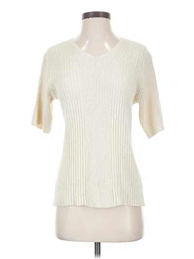 Pre-owned Orvis Short Sleeve Top Ivory Crew Neck Tops