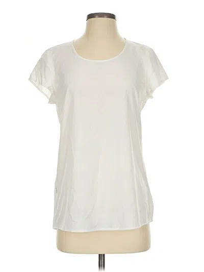Pre-owned Orvis Short Sleeve Top Ivory Scoop Neck Tops