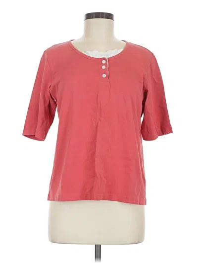 Pre-owned Orvis Short Sleeve Top Red Keyhole Neckline Tops