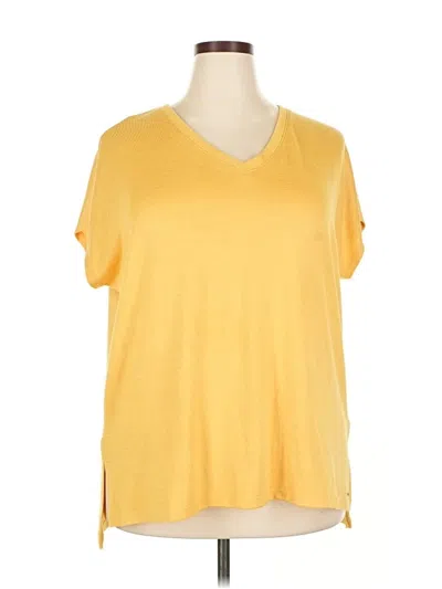 Pre-owned Orvis Short Sleeve Top Yellow V Neck Tops