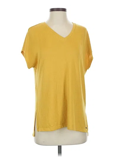 Pre-owned Orvis Short Sleeve Top Yellow V Neck Tops