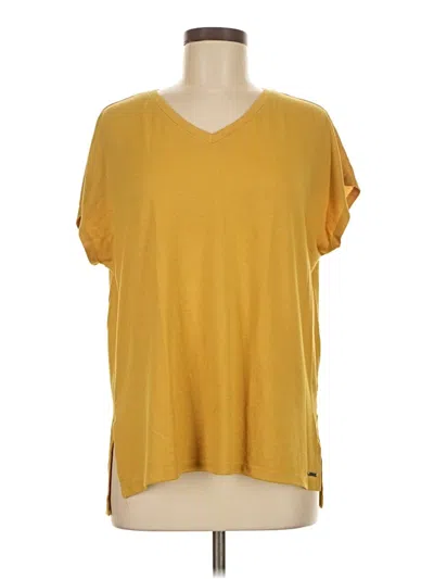 Pre-owned Orvis Short Sleeve Top Yellow V-neck Tops