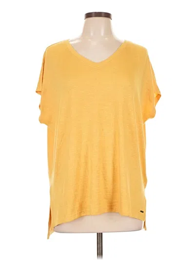 Pre-owned Orvis Short Sleeve Top Yellow V-neck Tops