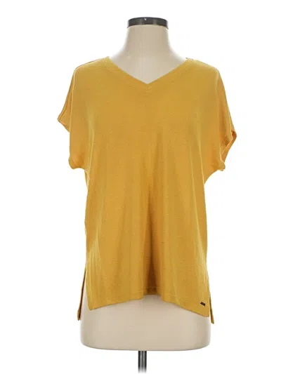 Pre-owned Orvis Short Sleeve Top Yellow V-neck Tops