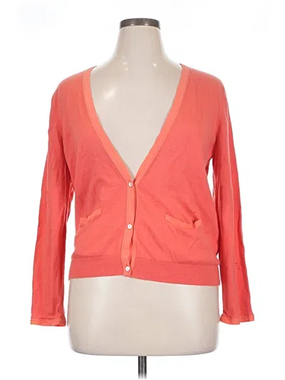 Pre-owned Orvis Silk Cardigan Sweater In Orange