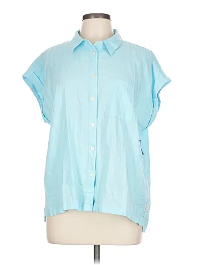 Orvis Sleeveless Button Down Shirt In Blue