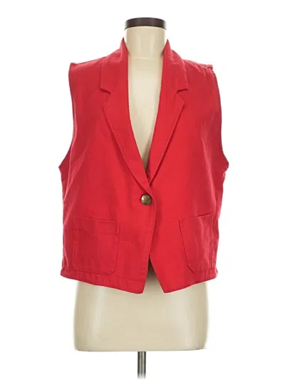 Pre-owned Orvis Sleeveless Button Down Shirt In Red