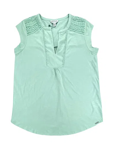 Orvis Women's Anna Crochet Lace Top In Menthol In Blue