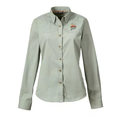 Orvis Women's  Quail Forever Midweight Shooting Long Sleeve Button Up Shirt In Gray