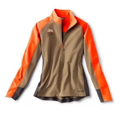 Orvis Women's  Quail Forever Pro Lt Softshell Pullover In Brown