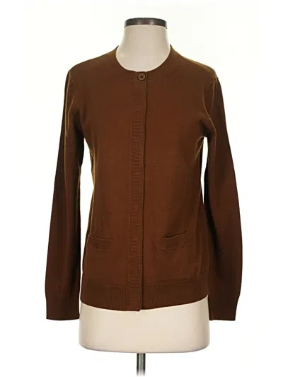 Pre-owned Orvis Wool Cardigan Sweater In Brown