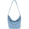 Oryany Ball Chain Bucket Shoulder Bag In Denim Blue