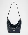 Oryany Ball Chain Leather Bucket Bag In Black
