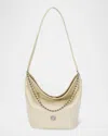 Oryany Ball Chain Leather Bucket Bag In Lemon Cream