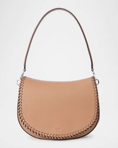 Oryany Bentley Medium Leather Saddle Shoulder Bag In Sand Brown