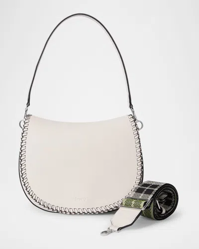 Oryany Bentley Medium Leather Saddle Shoulder Bag In Vanilla Cream
