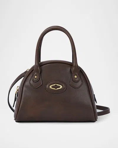 Oryany Crescent Leather Shoulder Bag In Vintage Brown