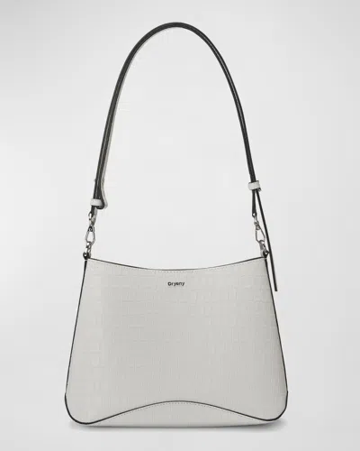 Oryany Focus Croc-embossed Leather Crossbody Bag In Off White