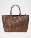 Oryany Kayla Woven Leather Tote Bag In Cafe Latte