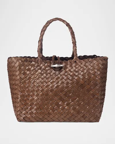 Oryany Kayla Woven Leather Tote Bag In Cafe Latte
