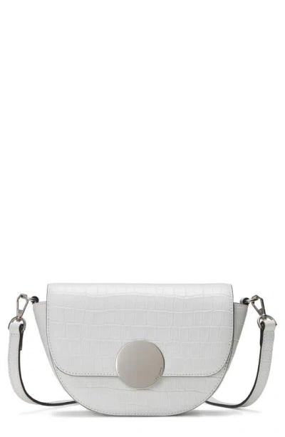 Oryany Lottie Saddle Moc-croc Crossbody Bag In Cream