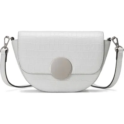 Oryany Lottie Croc Embossed Crossbody Bag In White