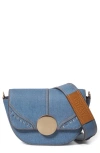 Oryany Lottie Denim Saddle Crossbody Bag In Denim Blue