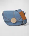 Oryany Lottie Denim Saddle Crossbody Bag In Denim Blue