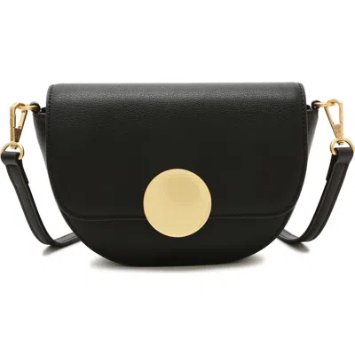 Oryany Lottie Leather Saddle Crossbody Bag In Black