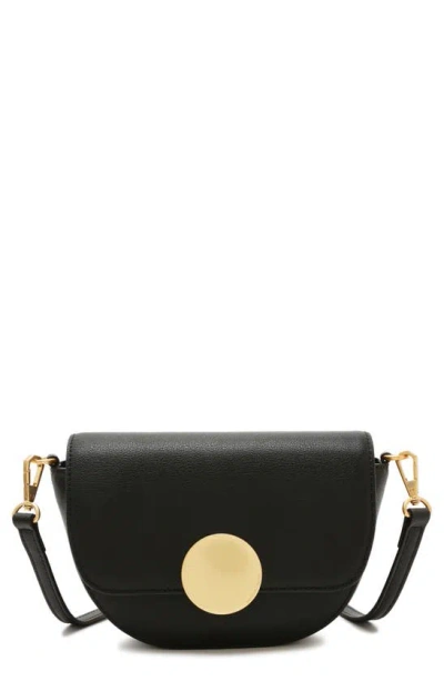 Oryany Lottie Saddle Leather Crossbody Bag In Black