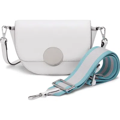 Oryany Lottie Leather Saddle Crossbody Bag In Cloud