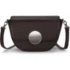 Oryany Lottie Leather Saddle Crossbody Bag In Dark Chocolate