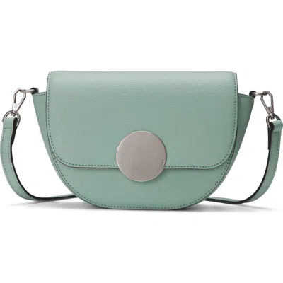 Oryany Lottie Leather Saddle Crossbody Bag In Dusty Mint