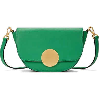 Oryany Lottie Leather Saddle Crossbody Bag In Kelly Green