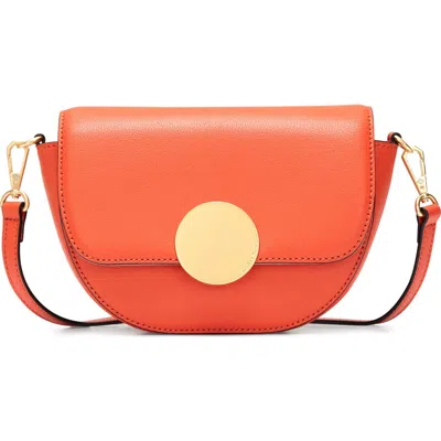 Oryany Lottie Leather Saddle Crossbody Bag In Orange