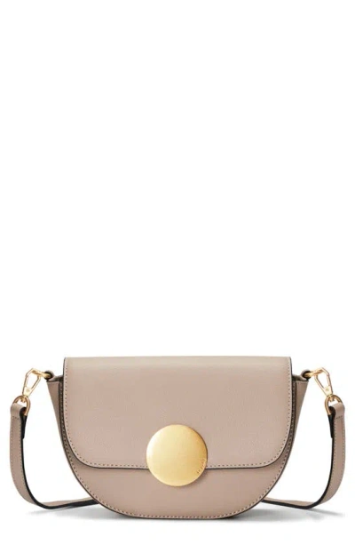 Oryany Lottie Leather Saddle Crossbody Bag In Taupe