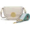 Oryany Lottie Leather Saddle Crossbody Bag In Vanilla Cream