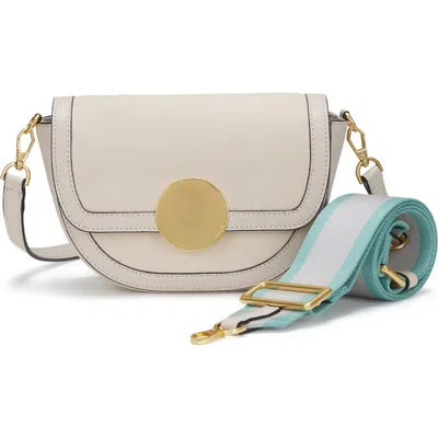 Oryany Lottie Leather Saddle Crossbody Bag In Vanilla Cream